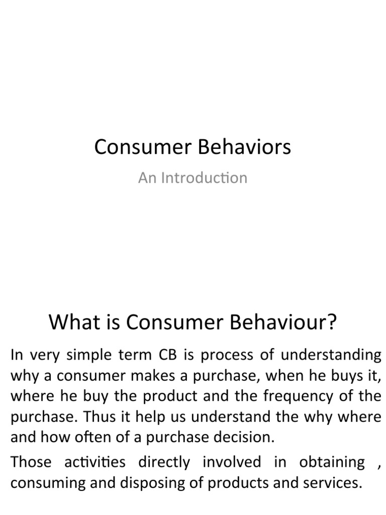 Consumer Buying Behaviour Pdf Consumer Behaviour Behavior