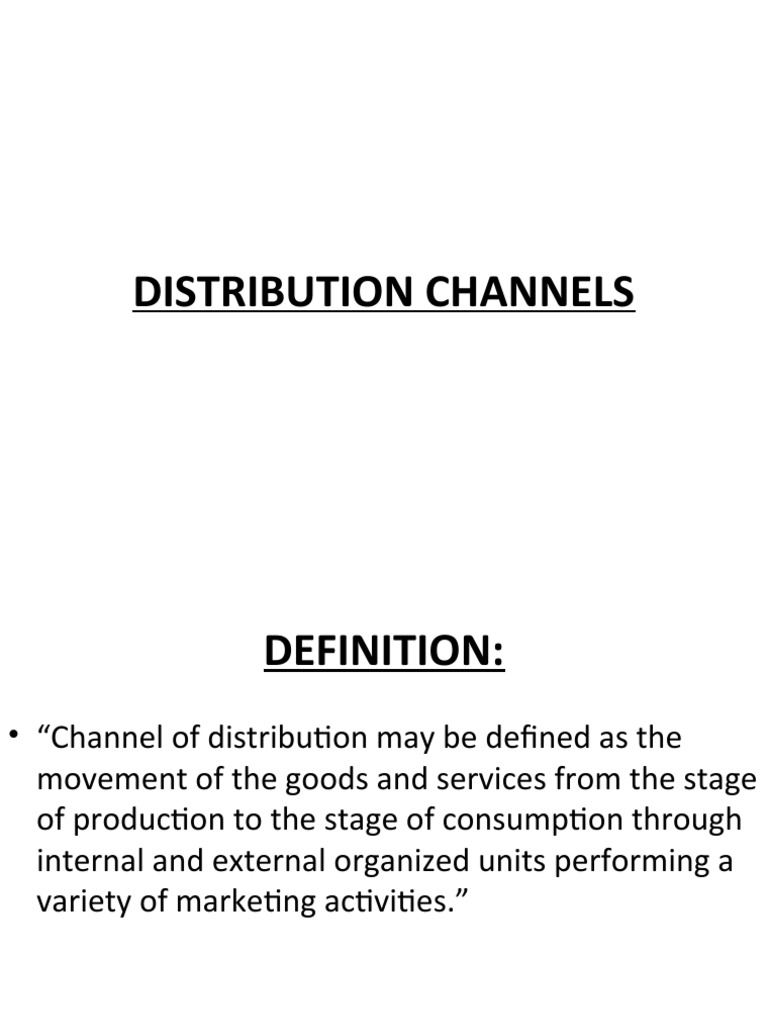 Understanding Distribution Channels | PDF | Retail | Sales