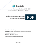 PCC - Aspectos Antropológicos e Sociológicos Da Educação - Ausência de Saneamento Básico No Município de Itaboraí