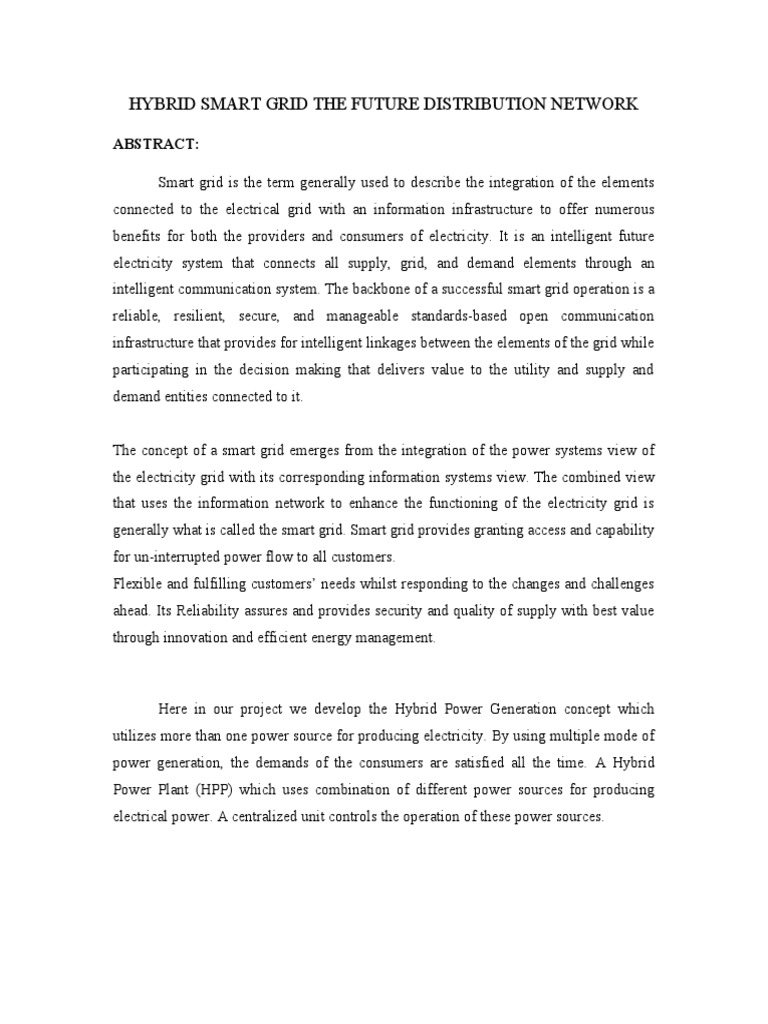 Hybrid Smart Grid Power Solutions | PDF | Electrical Grid | Smart Grid