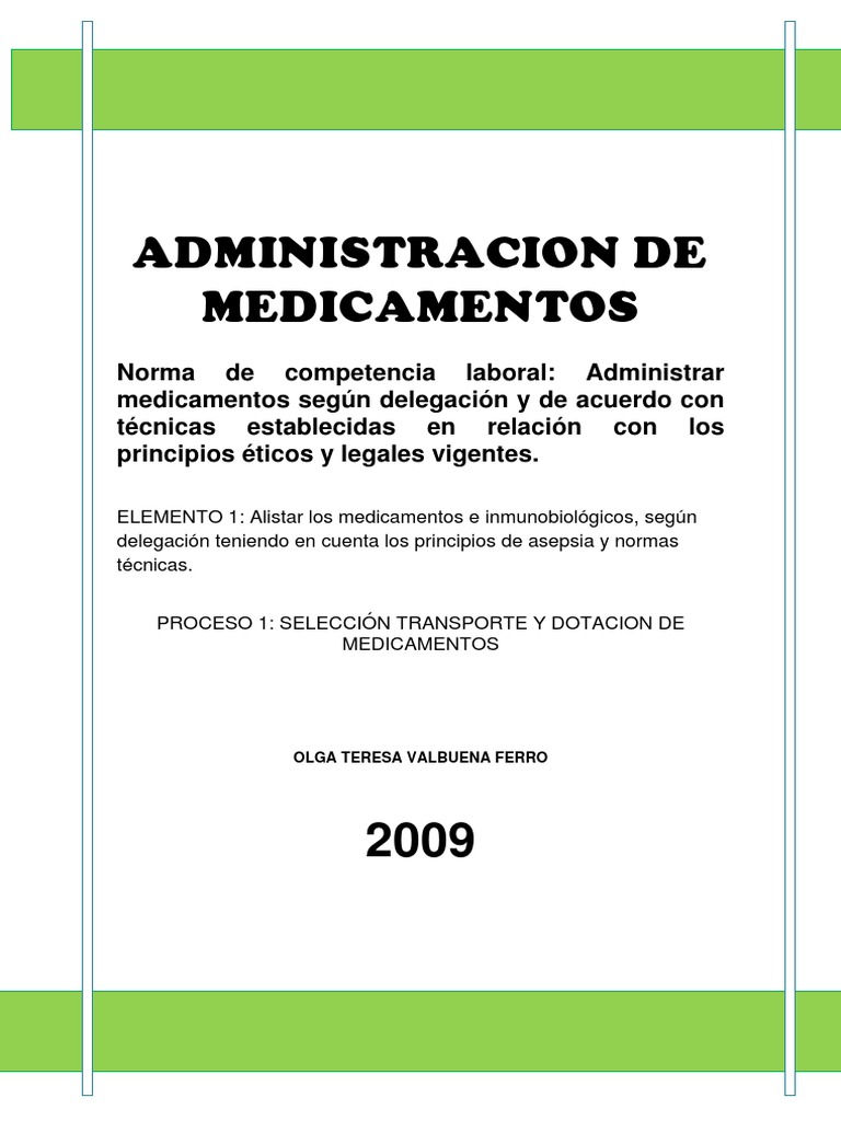 ADM DE MEDICAMENTOS Sesion 1 | PDF | Medicamentos con receta ...