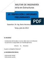 Inspección e Informes Preliminares