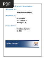 Mam Ayesha Rashid Ali Husnain 18321519-024 BS (CS) - 4 - A Database Systems CS-243