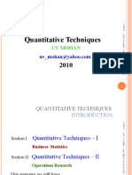 Quantitative Techniques: Uv Mohan