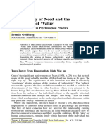 A Psychology of Need and the Abstraction of 'Value' Creating Demand in Psychological Practice