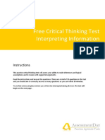Free Critical Thinking Test Interpreting Information Questions