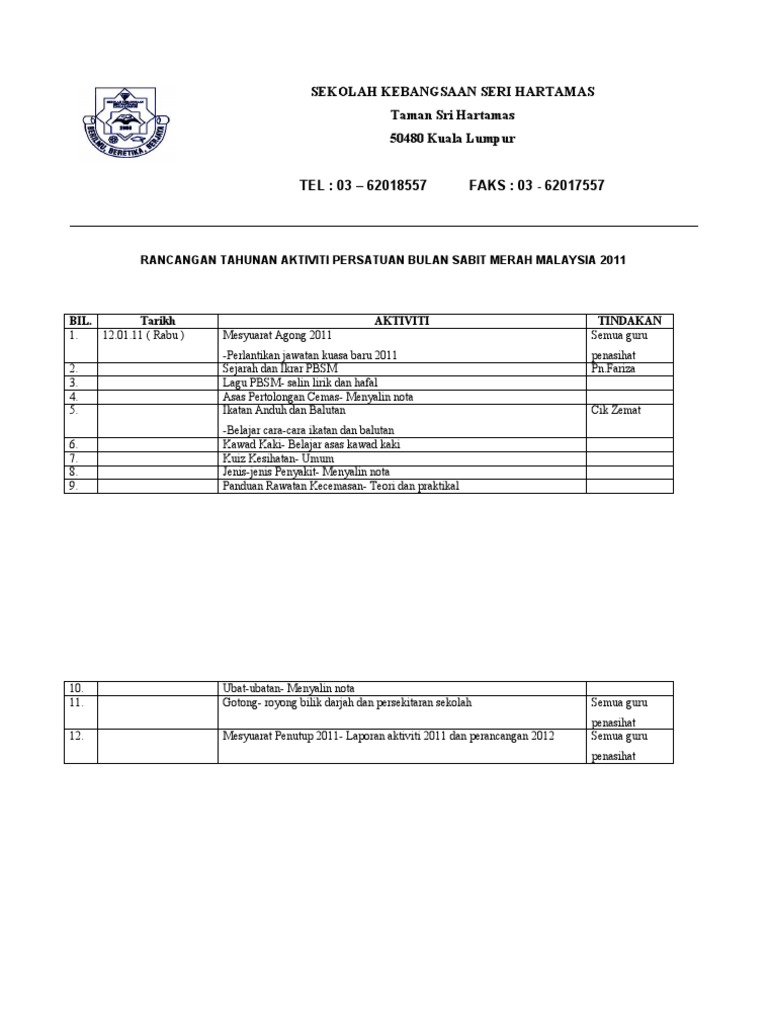 Rancangan Tahunan Pbsm Pdf