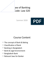 Law of Banking Code: Law 320: Summer 2020