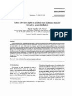 Effect of Water Depth On Intemal Heat and Mass Transfer For Active Solar Distillation