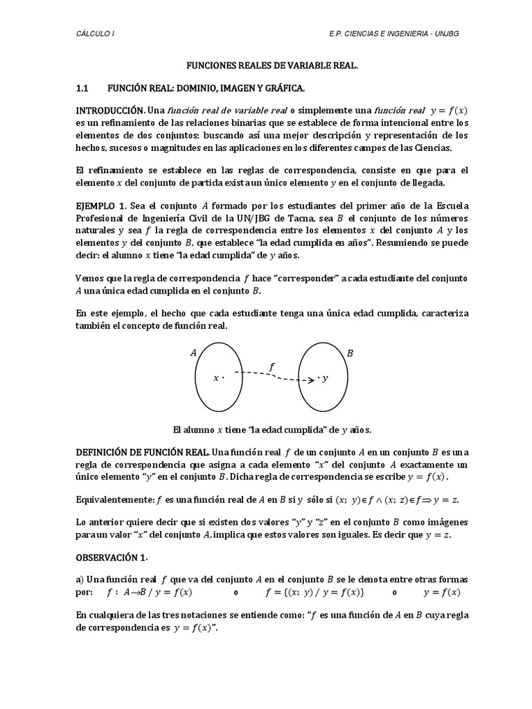 Funciones Reales de Variable Real | PDF | Función (Matemáticas ...