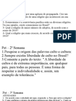 Origem culto cultura liberdade religiosa Brasil