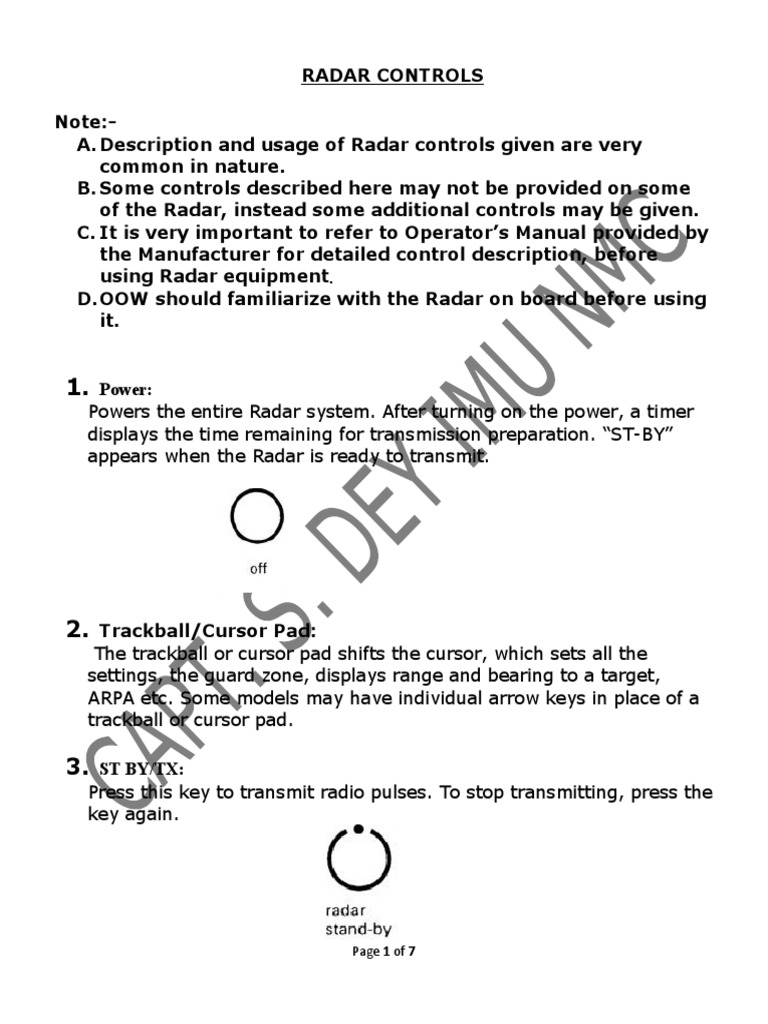 Radar Control Functions Explained | PDF | Radar | Wireless