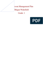 Classroom Management Plan Megan Wakefield Grade: 1
