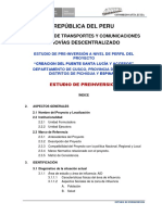 Caratula de Provias Decentralizado Preinversion