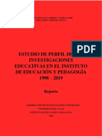 Estudio de perfil de las investigaciones IEP 1998 - 2019 (Reporte)