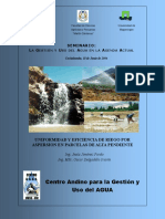 La Gestión y Uso Del AGUA en La Agenda Actual