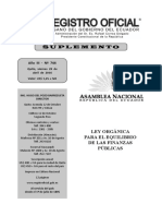 Ley Orgánica para el Equilibrio de las Finanzas Públicas (Registro Oficial No 744 Suplemento de 29 Abril 2016)