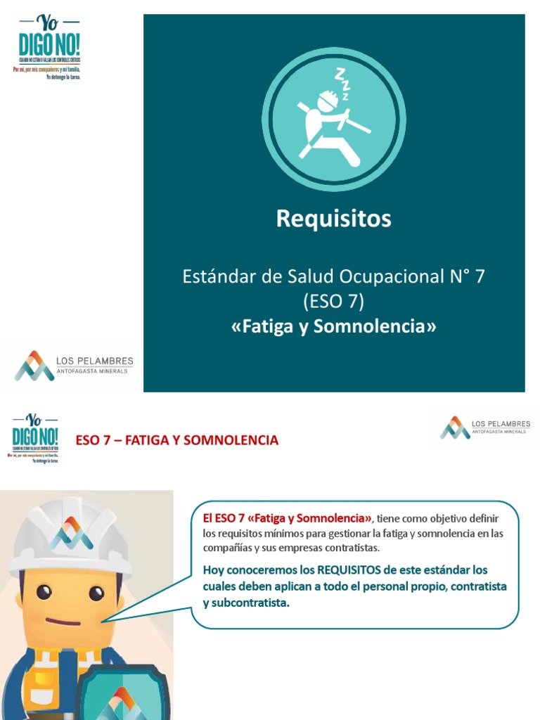Requisitos para Gestionar Fatiga y Somnolencia | PDF | Seguridad y ...
