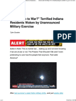 Did We Go To War - Terrified Indiana Residents Woken by Unannounced Military Exercise
