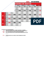 Calendario de Montas: Lunes Martes Miércoles Jueves Viernes