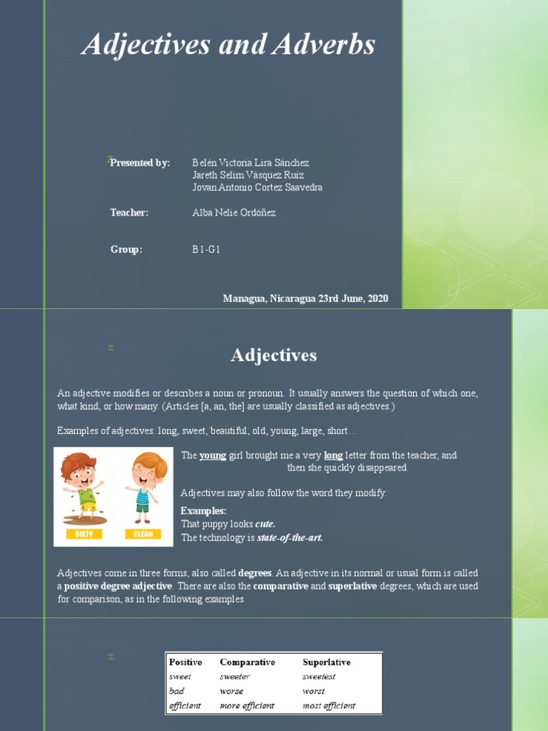 Understanding Adjectives and Adverbs | PDF | Adjective | Adverb