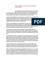 Cuál Es El Papel de Los Agentes Educativos de La Escuela Regular Frente A La Etnoeducación en La Práctica Docente