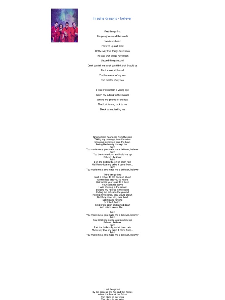 Imagine Dragons - Believer | PDF