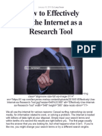 How to Effectively Use the Internet as a Research Tool