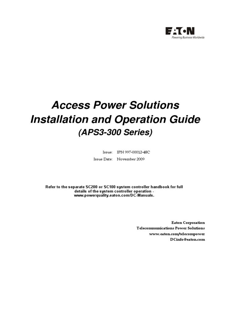 Access Power Solutions Installation and Operation Guide: (APS3-300 ...