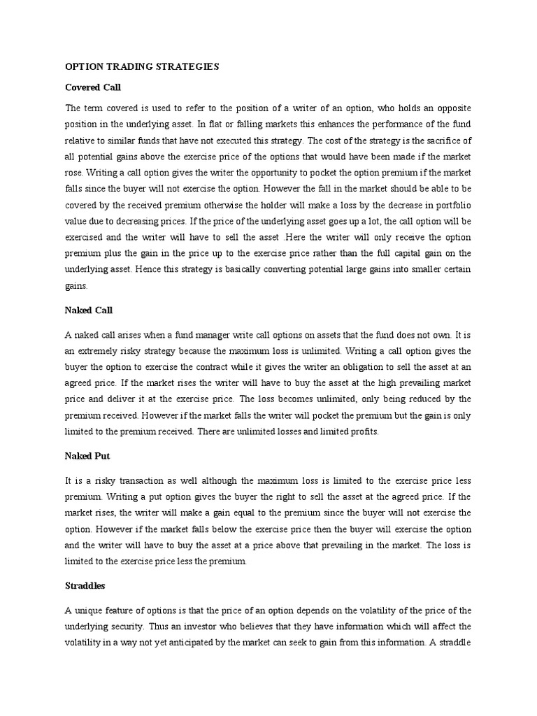 Advanced Option Trading Strategies | PDF | Put Option | Option (Finance)