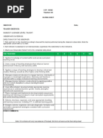 Cot - Rpms Teacher I-III Rating Sheet: Subject & Grade Level Taught: Observation Period