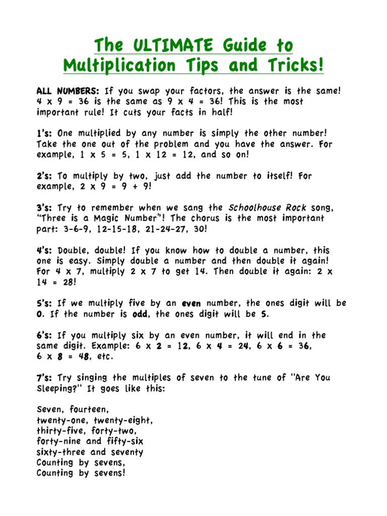 Multiplication | PDF | Finger | Hand