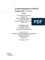 Sample Size Determination in Clinical Trials Hrm-733 Class: Notes