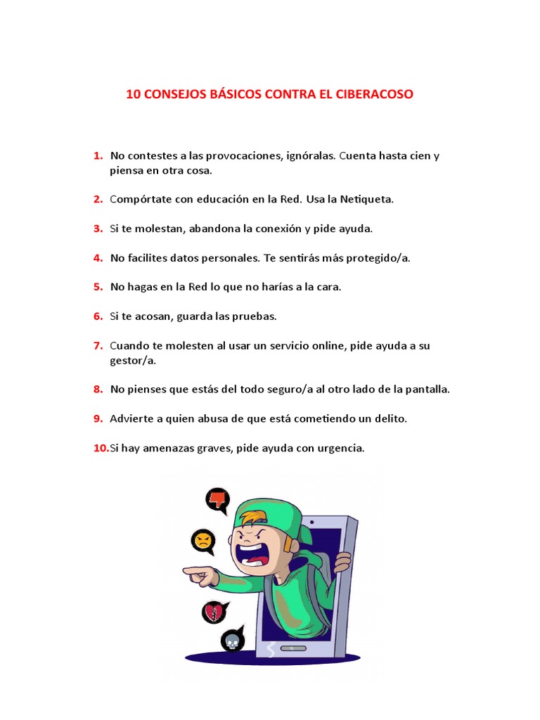10 Consejos Básicos Contra El Ciberacoso | PDF