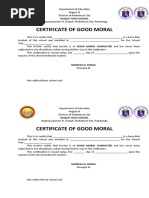 Certificate of Good Moral: Duquit High School