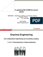 Experience in Applying IEC61508 For Power Plant