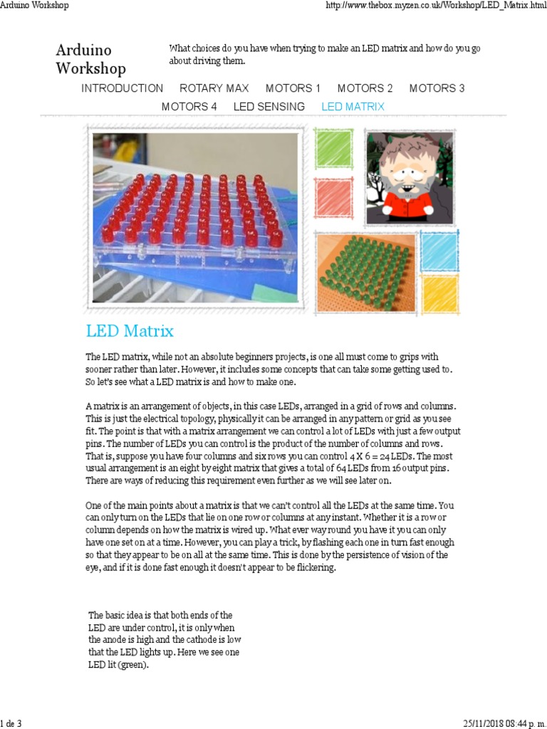 Arduino Leds Workshop | PDF | Matrix (Mathematics) | Light Emitting Diode