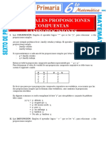 Principales Proposiciones Compuestas para Sexto de Primaria