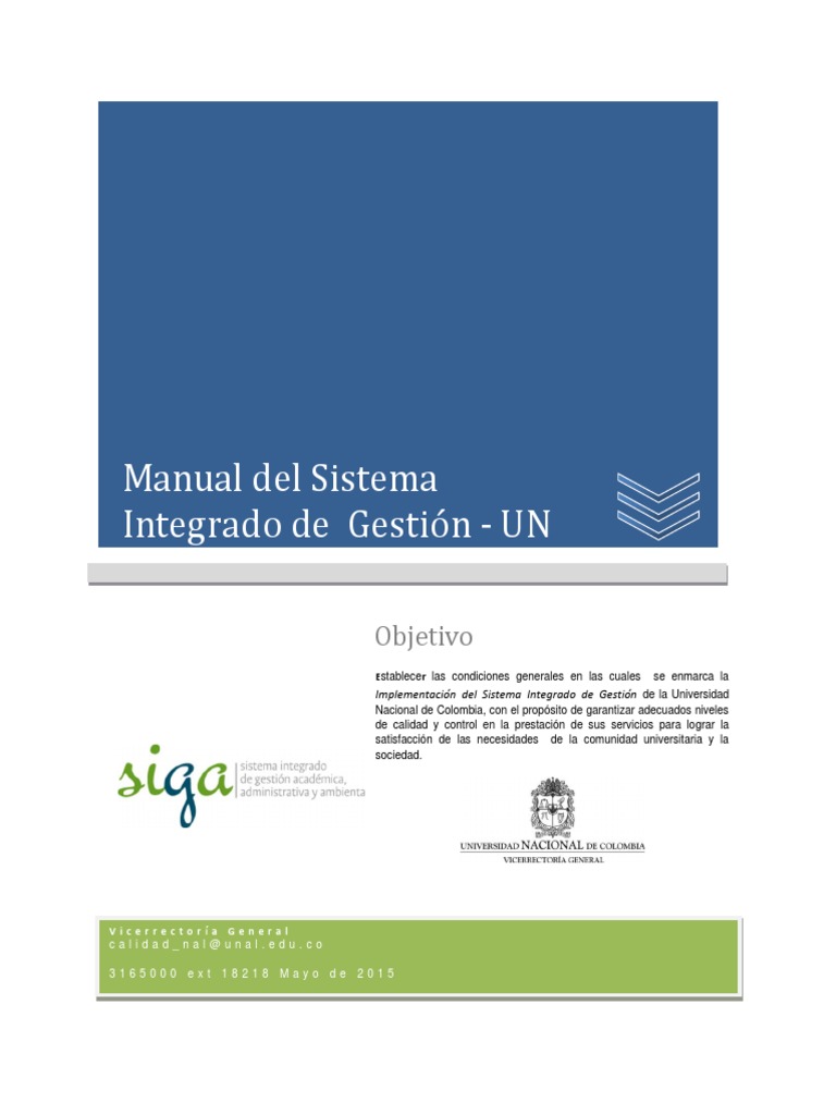 Manual Del Sistema Integrado de Gestion V 2.0 PDF | PDF | Colombia ...