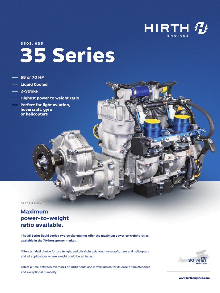 Hirth 3503: High Power 2-Stroke Engine | PDF | Horsepower | Carburetor