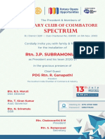 Rotary Club of Coimbatore Spectrum - 2020 Invitation-5