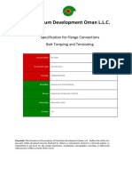 Petroleum Development Oman L.L.C.: Specification For Flange Connections Bolt Torquing and Tensioning