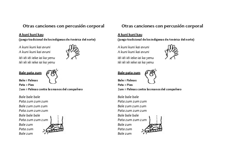 Canciones Con Percusion Corporal | PDF