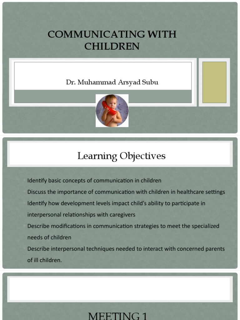 Week 6 - Communicating With Children | PDF | Language Development | Infants