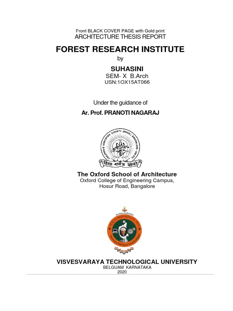Architecture Thesis: Forest Research Institute | PDF | Thesis