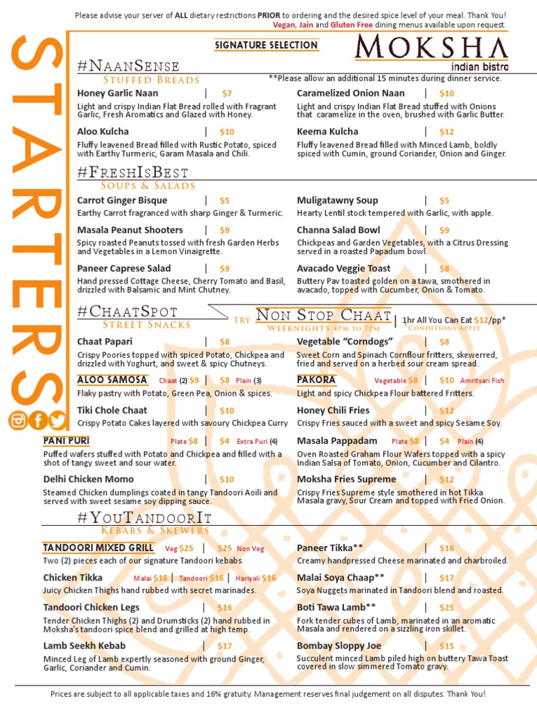 Indian Restaurant Menu Highlights | PDF | Curry | Asian Cuisine
