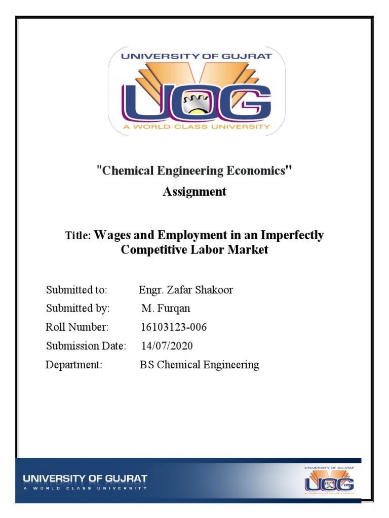 Chemical Engineering Economics: Assignment | PDF | Labour Economics ...