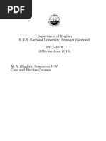 Revised Syllabus For M.A. English