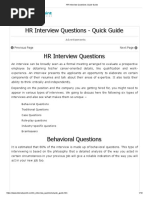 HR Interview Questions Quick Guide