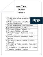 MBA 3RD SEM. Arabic Lessons